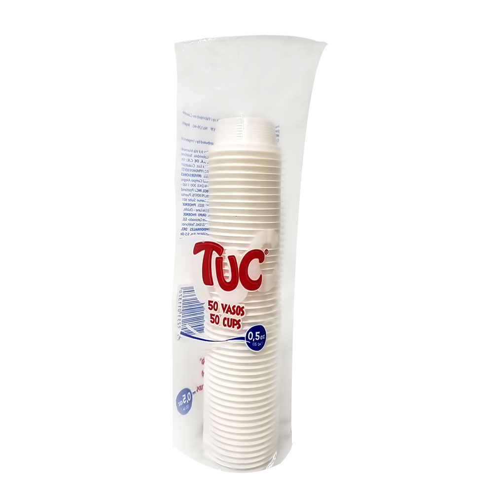 VASO DESECH. BLANCO   7 ONZAS X 50 TUC